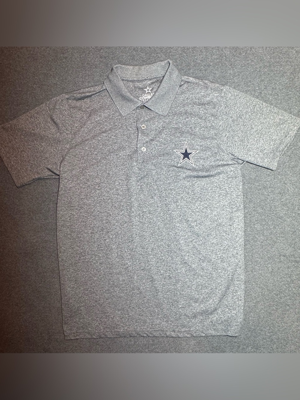 Men's Gray Performance Polo with Dallas Cowboys Chest Logo